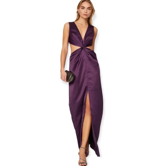open lace back dress Bec + Bridge Cedar City Maxi Dress in Purple